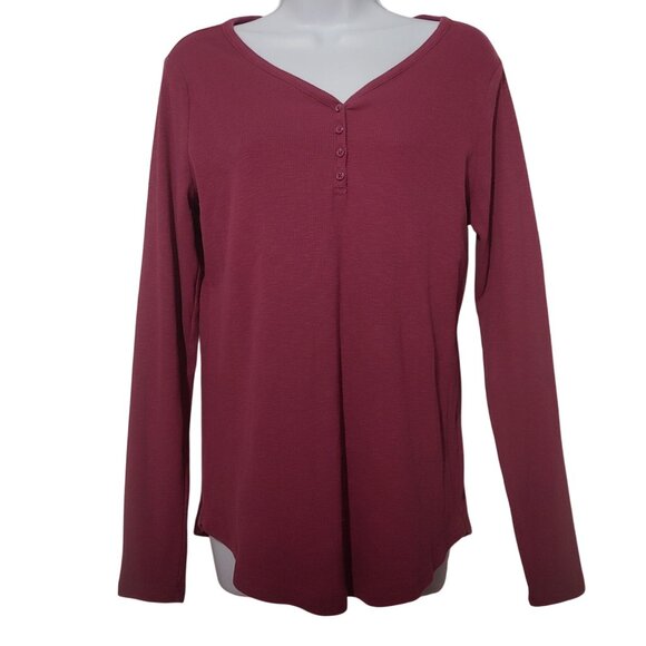 Duluth Ribbed Thermal L-Sleeve Shirt Camping Outdoors Walking Comfy Cranberry M - Picture 1 of 7